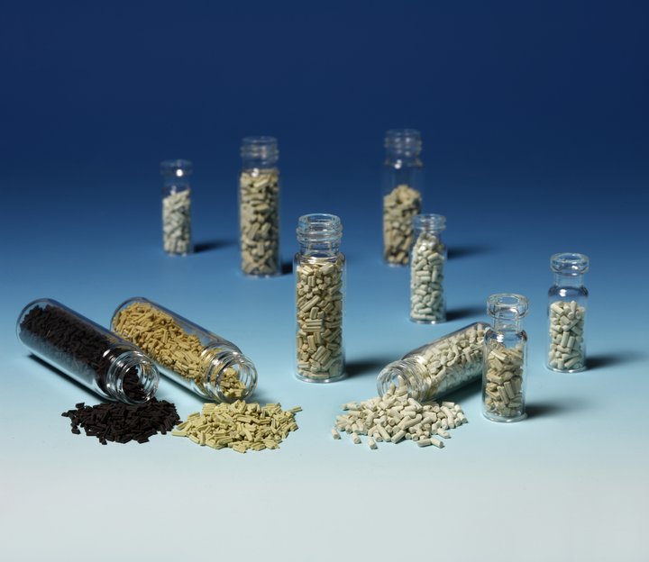 catalysts in glass bottles